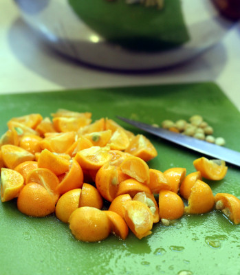 chopping cumquats